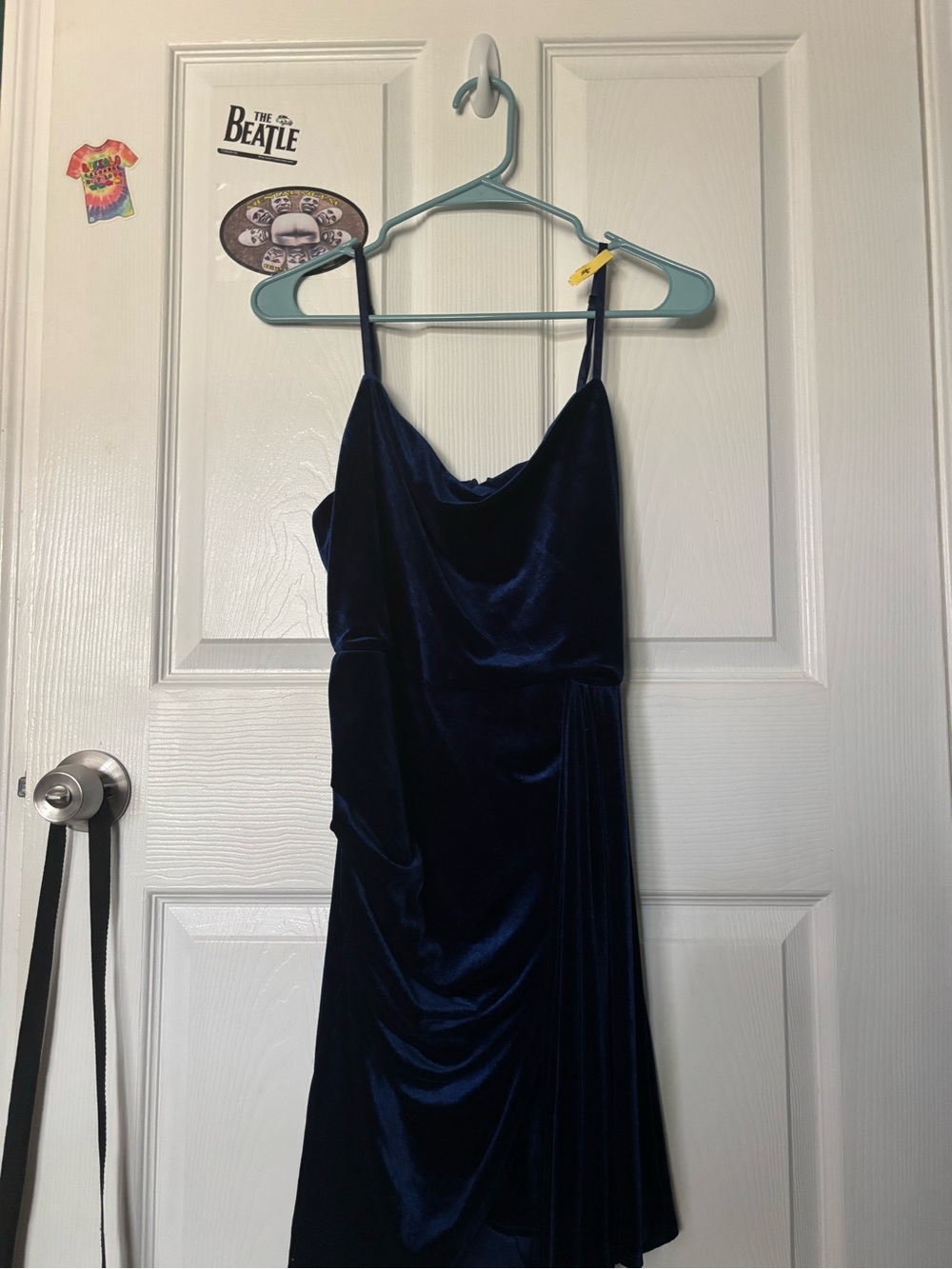 Lulu's Midnight Blue Velvet Slip Dress